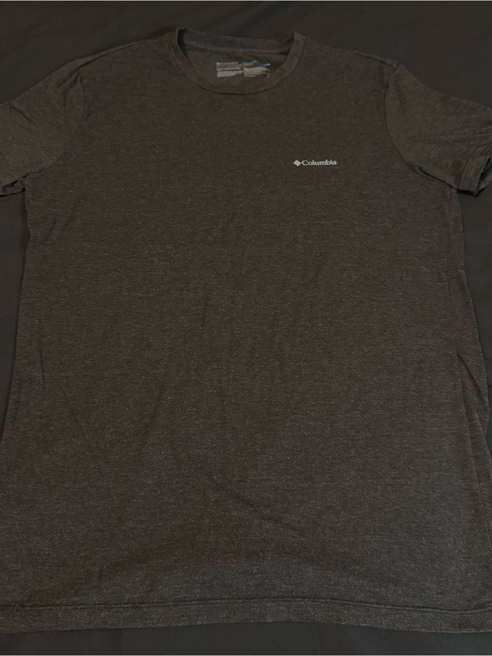 Columbia Men’s Short-Sleeve Crew Tee — Charcoal Gray Size Small